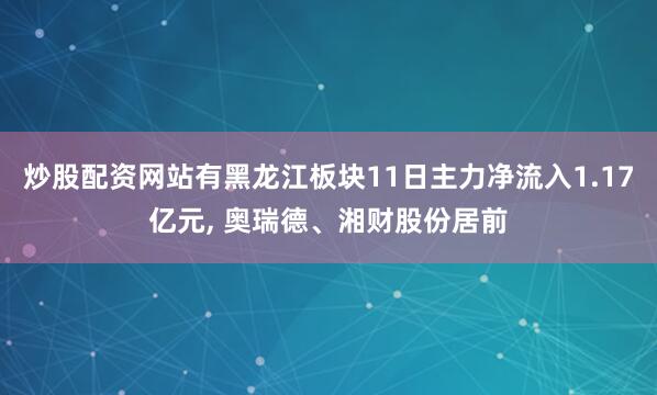 炒股配资网站有黑龙江板块11日主力净流入1.17亿元, 奥瑞德、湘财股份居前